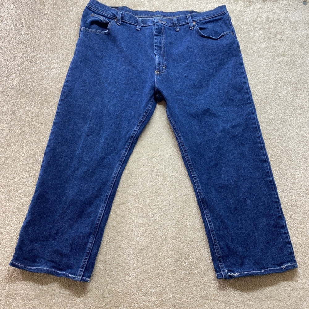 Wrangler Jeans Mens 44x30 Blue Five Star Premium Denim Straight Leg Stretch